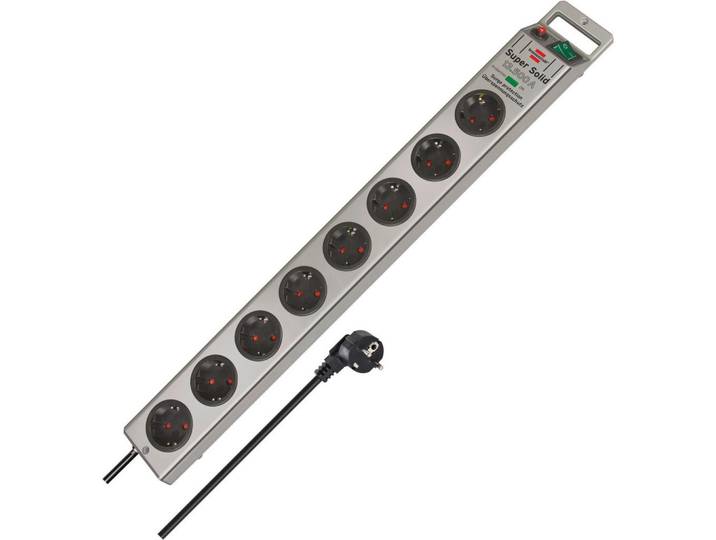 Brennenstuhl Steckdosenleiste, Silberfarben, Kunststoff, 6.5x10.5x65 cm, Kontrollschalter, Elektrogeräte, Elektronik-Zubehör, Verlängerungskabel