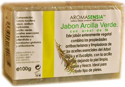 Aromasensia Jabón Arcilla Verde con Árbol de Té 100 g