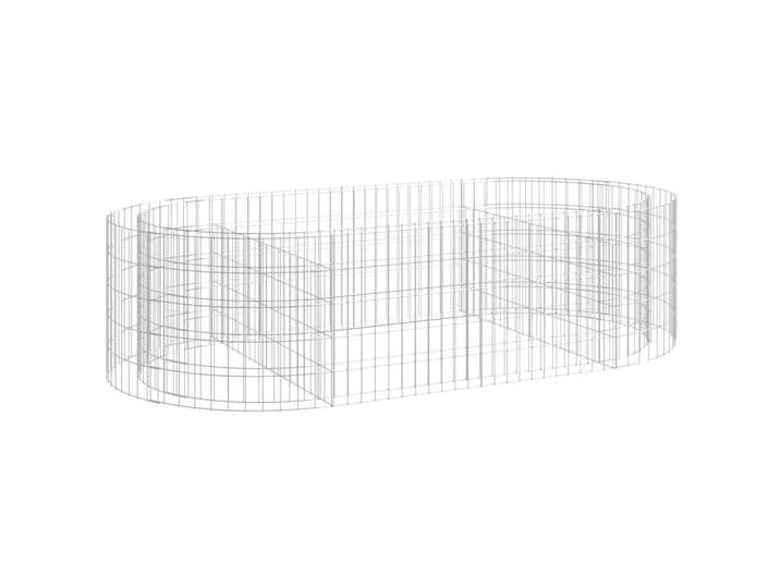 vidaXL Gabionen-Hochbeet Verzinktes Eisen 200/100/50 Cm, Silberfarben, Metall, Oval, 200x50x100 cm, Gartenzubehör, Hochbeete