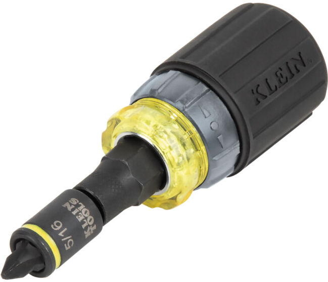 Klein Tools Tournevis multi-embouts KNECT Stubby à cliquet 7 en 1 résistant aux chocs (32561HDRT)