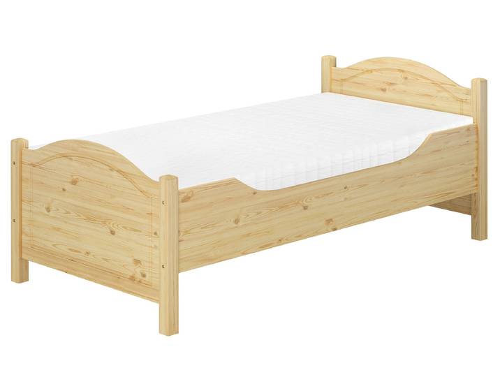 Hohes Holzbett für Senioren 90 x 200 cm Einzelbett Landhausstil