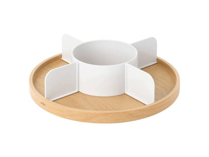Umbra Tischorganizer, Naturfarben, Weiß, Holz, Kunststoff, Pappel, 30.5x8.9x30.5 cm, Geschirr, Tischkultur & Serviergeschirr, Essigspender & Ölspender