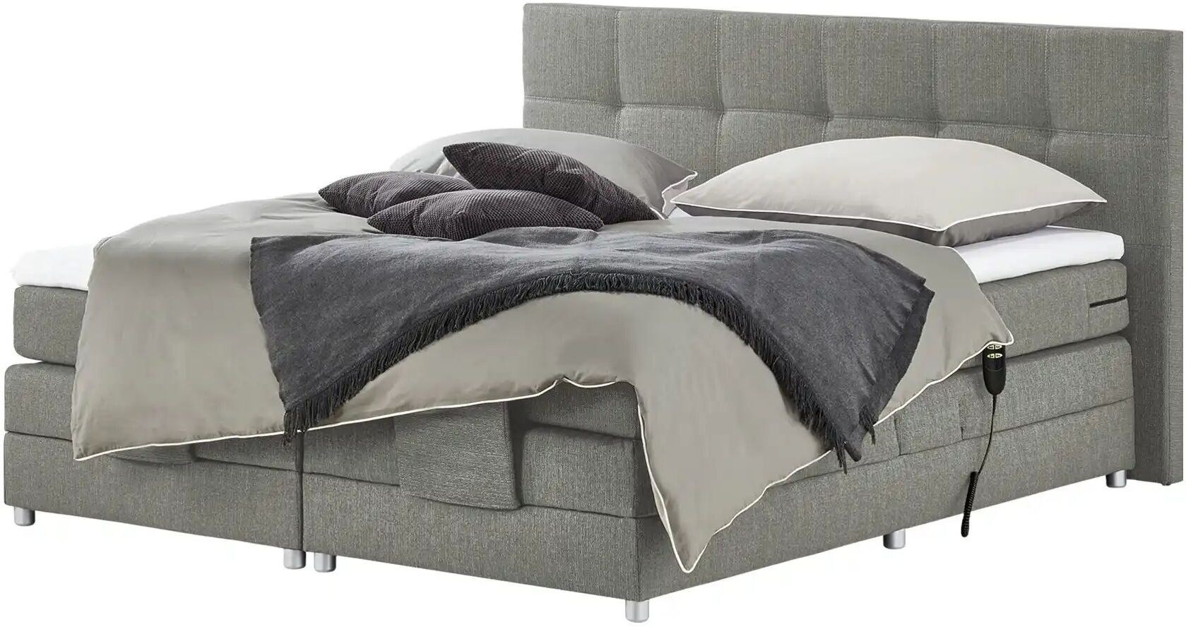 uno Motor-Boxspringbett  Manolo ¦ grau ¦ Maße (cm): B: 202 H: 112