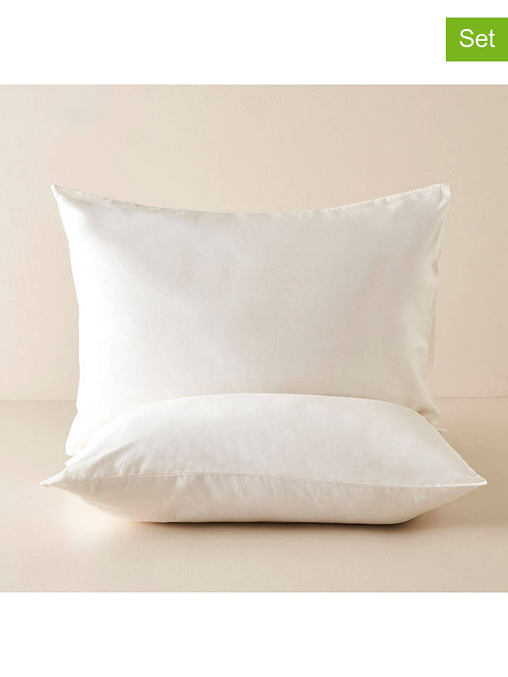 BELLA MAISON 2er-Set: Kissenhüllen "Basic" in Weiß - (L)50 x (B)70 cm - onesize
