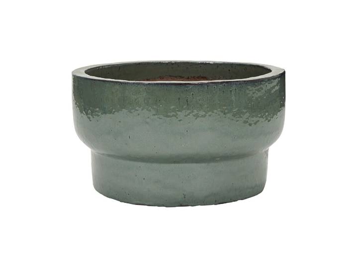 Cache-pot en céramique vert, à poser, avec drainage, résistant ju