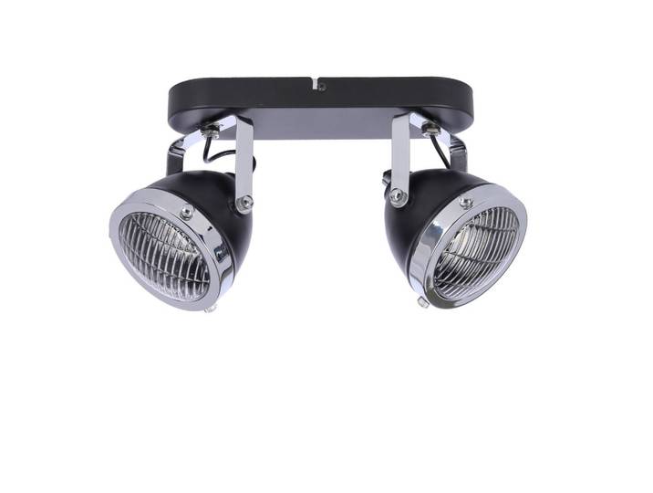 Strahler Crazy, Schwarz, Chromfarben, Transparent, Metall, 11x17x30 cm, RoHS, Europäischer Sicherheitsstandard, einfach zu transportieren, Lampen & Leuchten, Innenbeleuchtung, Spots & Strahler, Deckenspots