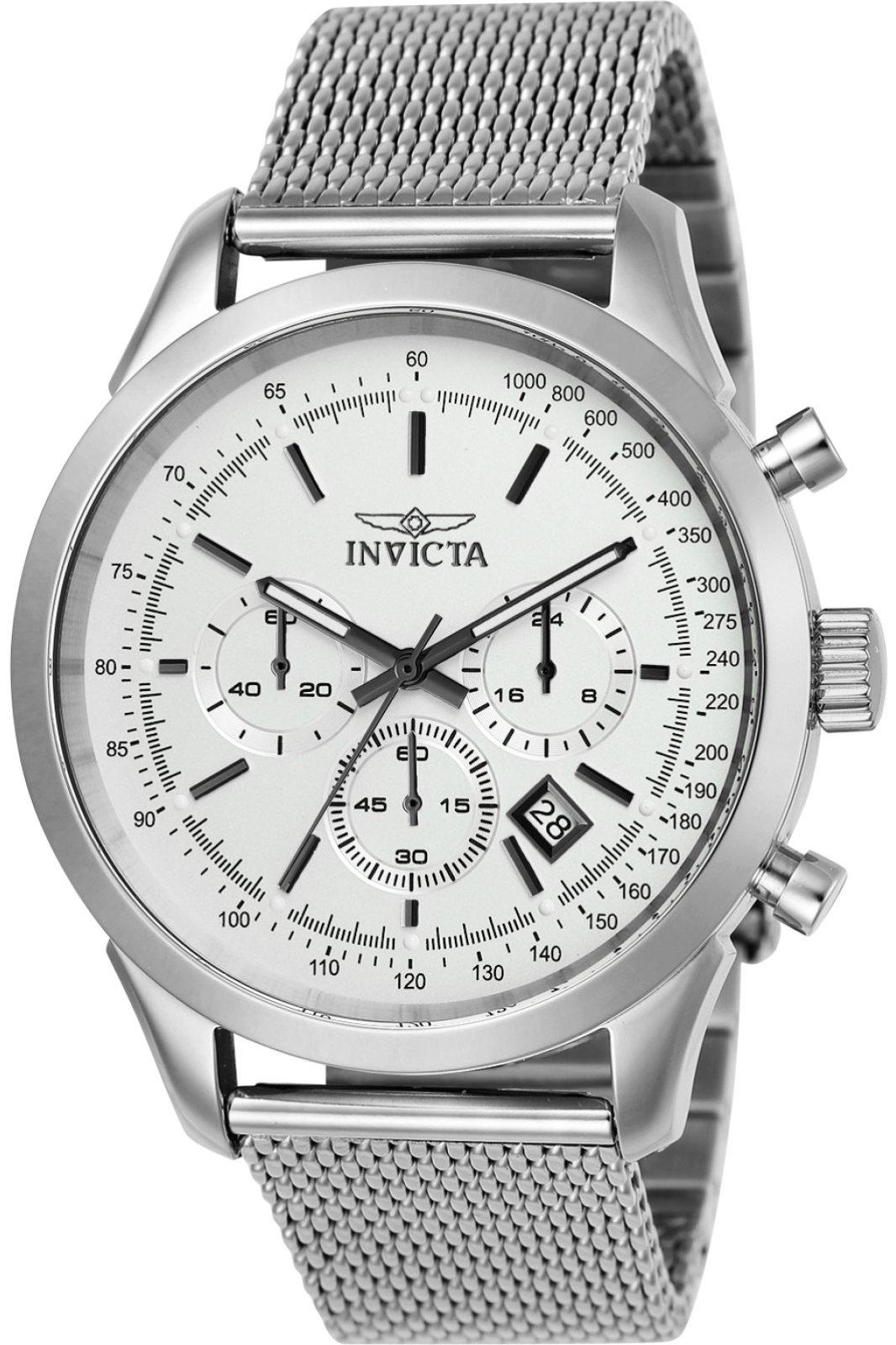 Invicta Speedway 25222 Herren Uhr - Quartz Bewegung - Edelstahl mit Silbernem Zifferblatt - 45 mm