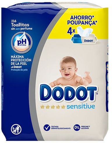 DODOT Recambio Toallitas Sensitive 216 Ud