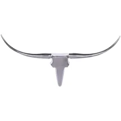 WOHNLING WL1.244 Bullgeweih L Aluminium Silber Wanddeko 125cm