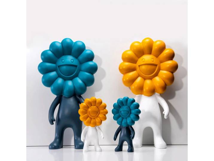 Statue de tournesol créative, décoration de maison moderne, Sculpture de salon, décoration de bureau, Statue en résine, grande plante artificielle