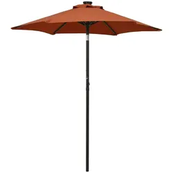 vidaXL Sonnenschirm mit LED-Beleuchtung Terrakotta 200x211 cm Alu
