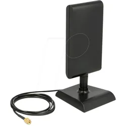Delock LTE Antenne SMA Band 1/3/7/20 2  4 dBi direktional Gelenk schwarz Standfuss, Netzwerkantenne