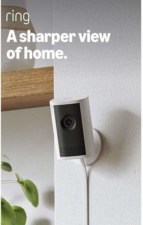 Ring Indoor Camera Plus (Newest Gen) – 2K HD, Plug-In, Low-Light Vision, 4x Zoom, Manual Lens Cover