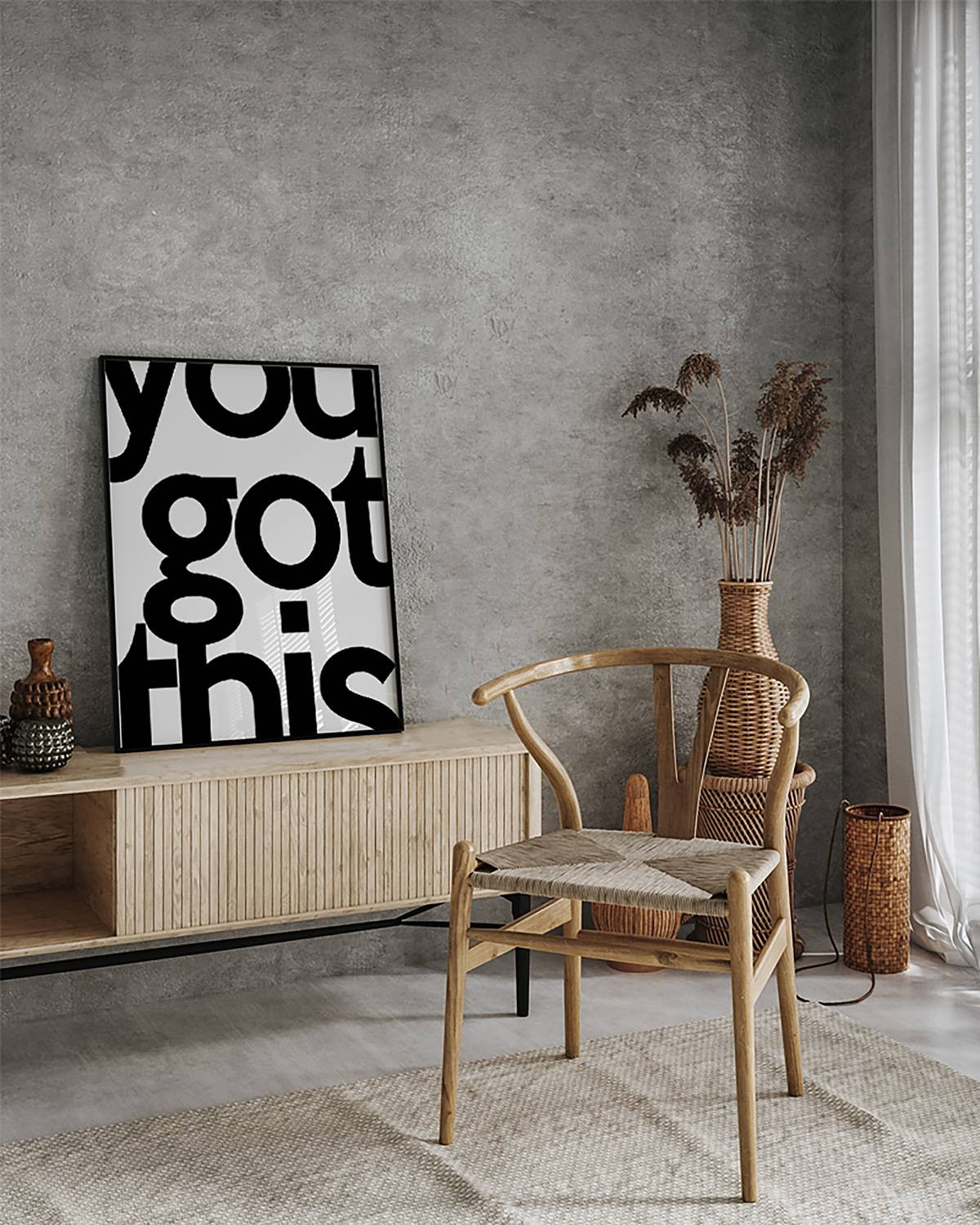 home24 You Got This Lijst - Beukenhout - Multicolour - 52 x 62 cm