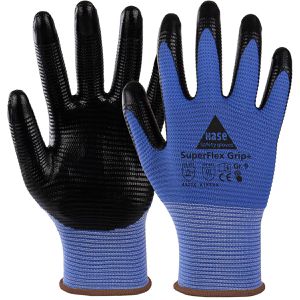 Hase Arbeitshandschuhe Superflex Grip+, 508612, Nitril-Beschichtung, blau, Größe 9 / L, 10 Paar