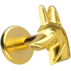 Titan Labret mit Innengewinde ANUBIS KOPF