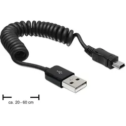 DeLOCK USB 2.0/USB mini 0.6m USB Kabel 0,6 m USB A Mini-USB A 0,48 Gbit/s Schwarz