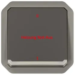 Legrand 069827LNA Plexo New Einsatz 2-poliger Schalter 10 AX, SL, NOTAUS, IP55, IK08, Anthrazit