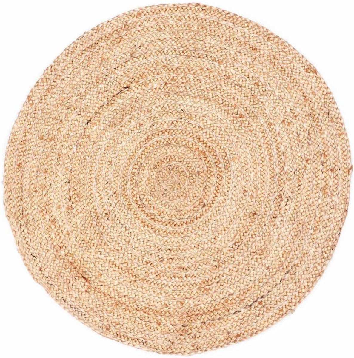 Rond Jute Vloerkleed Naturel - Handgeweven - Diameter: 60 cm