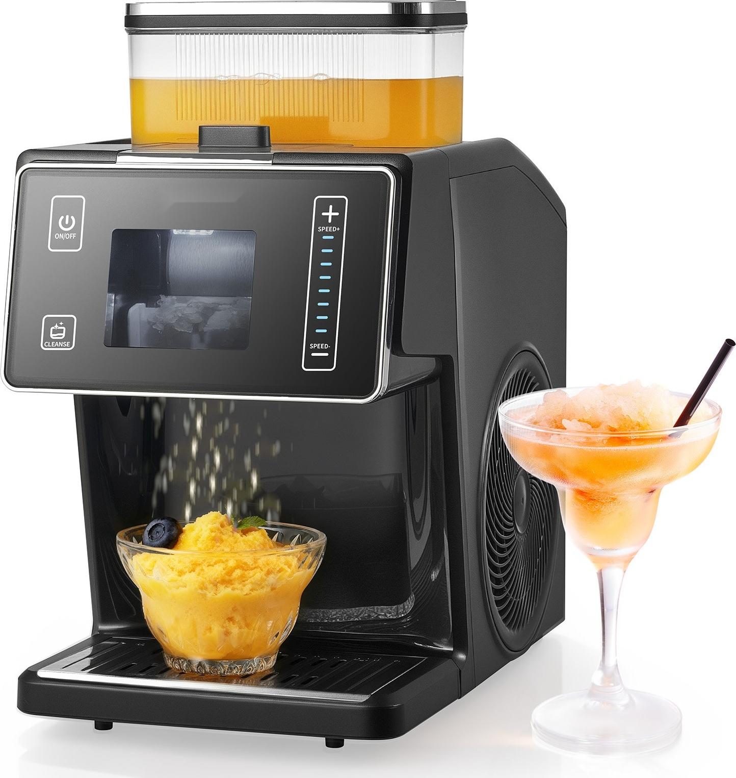Schneeflocken-Eismaschine - Elektrischer Eisrasierer für Bingsu - Eisleistung 20 kg/Tag - Tank 0,8 L - Schnellkühlung 90 s - Edelstahlklinge - Für Zuhause & kleine Events