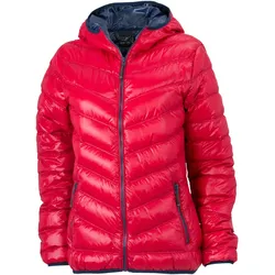 James & Nicholson Leichte Damen Daunen Kapuzenjacke Stepp-Jacke JN1059 red/navy M