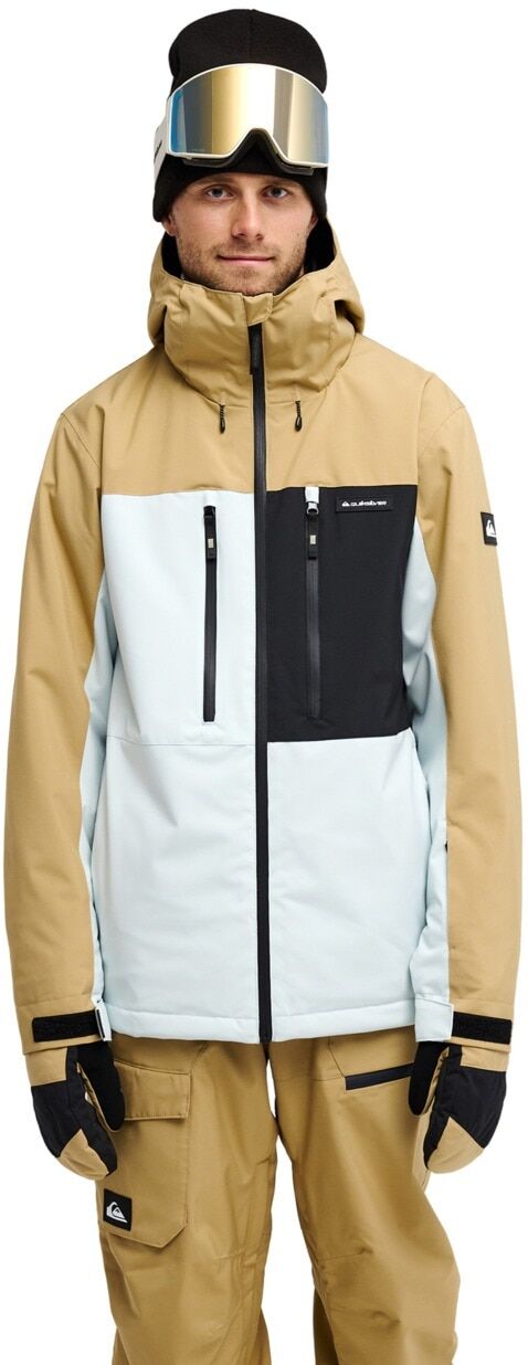 Snowboardjacke QUIKSILVER "Sycamore 20K", Herren, Gr. M, beige (ice flow), Obermaterial: 100% Polyester., Jacken Snowboardjacke ice flow M