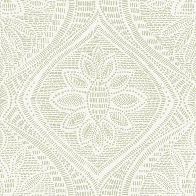 A-Street Prints Scout Moss Floral Ogee Wallpaper