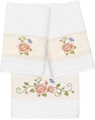 Authentic Hotel and Spa 100% Turkish Cotton Rebecca 3PC Embellished Towel Set