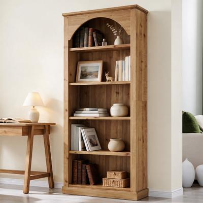 BLUEBELL 70.87 Inch Tall Rustic Brown Real Wood Bookshelf