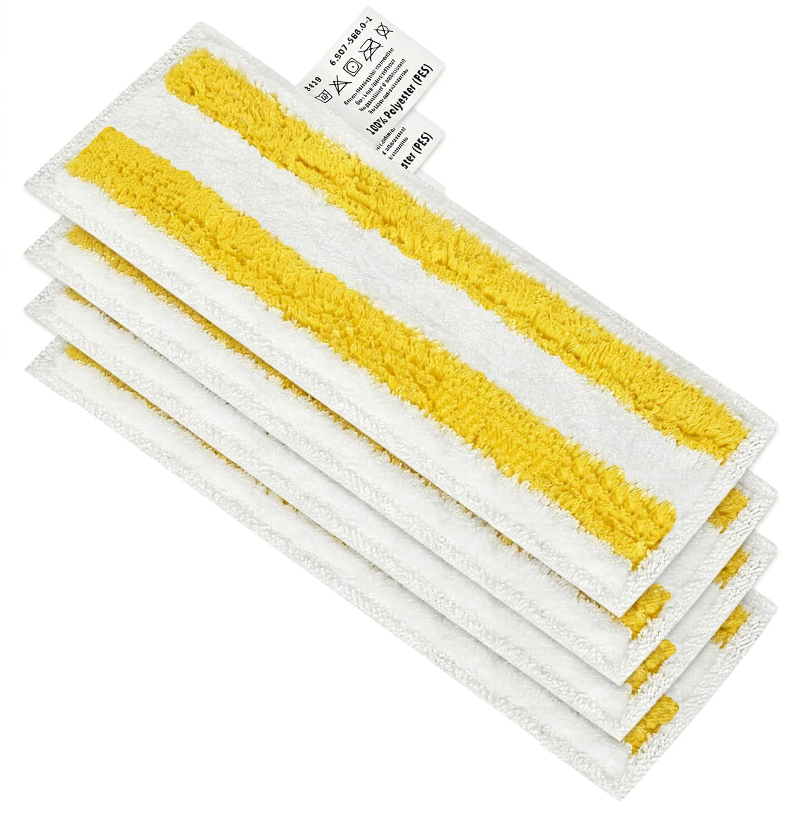 4 vervangende microvezel doeken voor Kärcher EasyFix stoomreinigers SC2-SC5, geel, Dripio