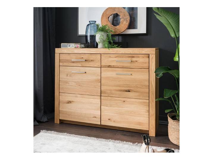 Casamia Sideboard Anrichte Sideboard Massivholz B118 H92 cm Faro Wildeiche massiv