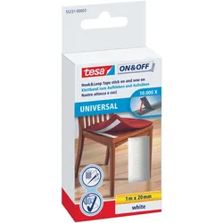 tesa Klettband ON & OFF® UNIVERSAL weiß