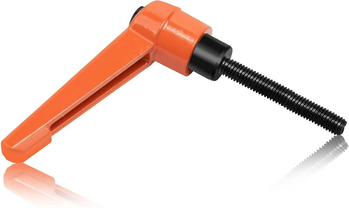 Verstelbare Klemhendel L-vorm Aluminiumlegering Oranje M5-32mm