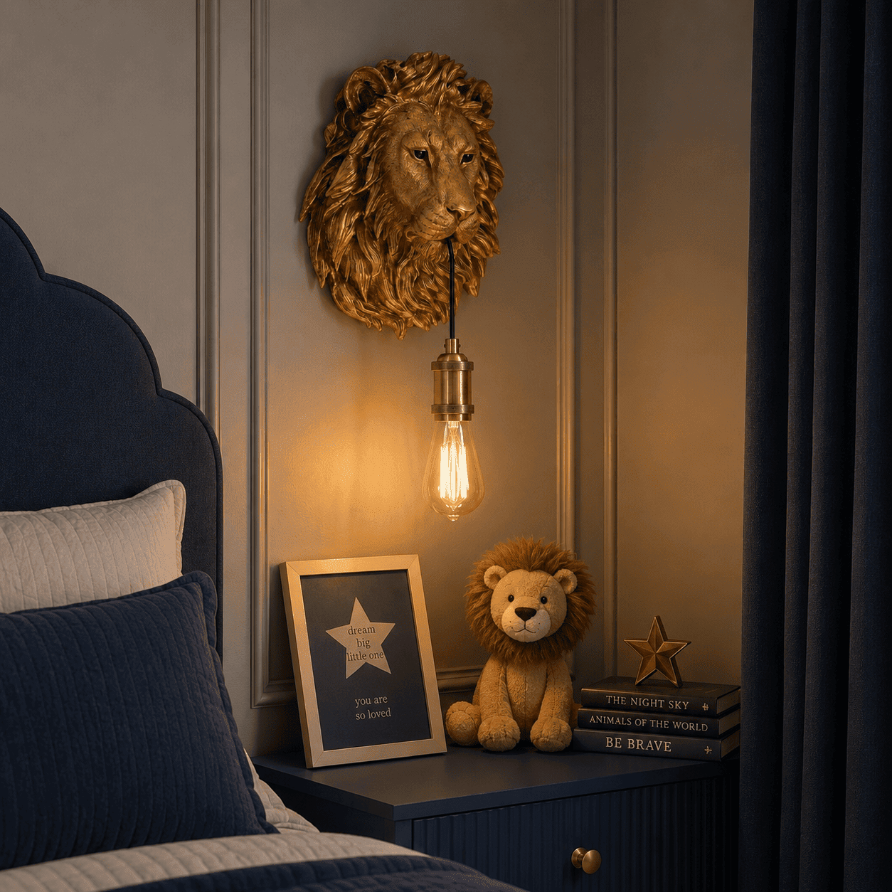 Nala Gold Lion Decorative Wall Light
