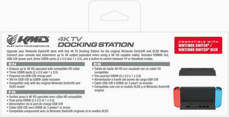 KMD 4K TV Docking Station for Switch