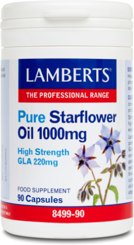 Lamberts Pure Borage Oil 1000 mg Provides 220 mg of GLA 90 Capsules