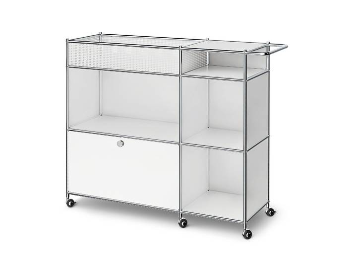 Tchibo - Barwagen Metall »Cn3« mit Klappenfach - 126,5x40x101,5cm - chrom -