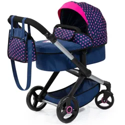 Bayer Design Kombi-Puppenwagen Xeo Blau Einhorn 65 x 37 x 74 cm