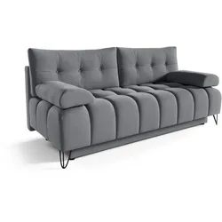 SCHLAFSOFA Bergen im Veloursstoff, Hellgrau