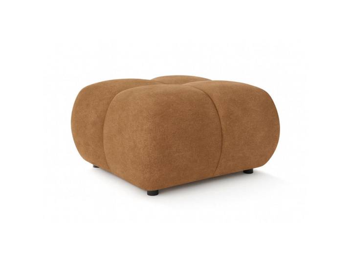 Sepro Meble Pouf Hellbraun Mila Mit Steppungen Auf Schwarzen Niedrigen Beinen, Braun, 72x43.5x72 cm, Wohnzimmer, Sessel, Hocker & Hockerbänke, Poufs