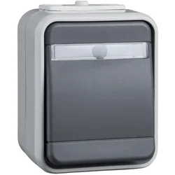 Elso 441629 Universal-Schalter mit Schrift 10A AquaTop Steckklemme licht/basaltgrau