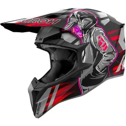 Airoh Wraaap Cyber, Motocrosshelm - Matt Schwarz/Grau/Rot - XL