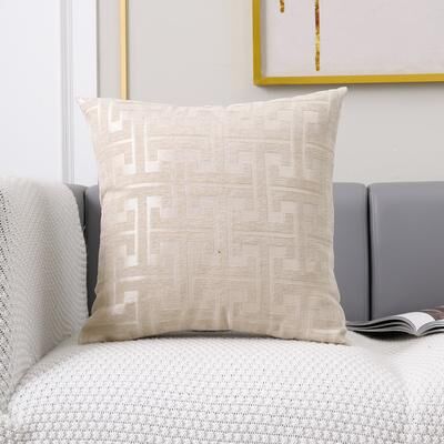 Inspire Daily Merch Geometric Patterned Polyester Jacquard Pillowcase Sofa Lumbar Pillow Covers For Spring Summer Autumn Winter Seasons beige 45x45cm