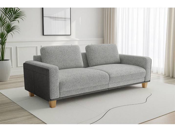 Big-Sofa SIT & MORE Concept , grau (silber), B:186cm H:84cm T:93cm, 100% Polyester, Sofas, Big-Sofa, Modernes Sofa in drei Fußfarben zur Auswahl