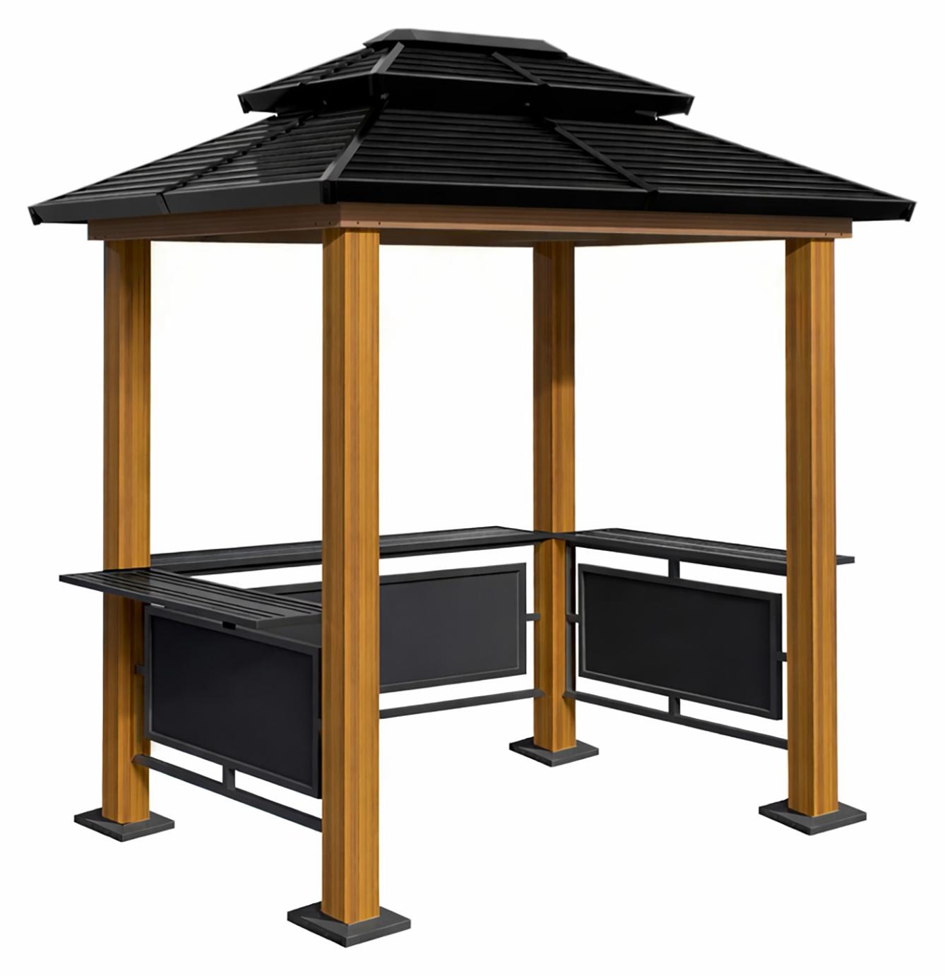 Sojag Aluminium Grillpavillon Maui Holzoptik 158x249x278 cm