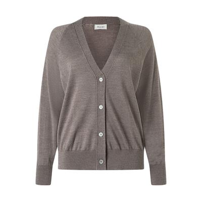 Cardigan MAERZ MUENCHEN "Maerz Muenchen 207600 Cardigan Damen Bekleidung", Damen, Gr. 36, braun, 70% Wolle (Merino), 20% Seide, 10% Kaschmir, Strickjacken