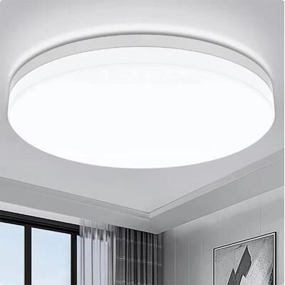 Inspired Finds Ultra Thin Round LED Ceiling Light 6500 K Daylight Waterproof Flush Mount Fixture warm White 5.91in (18w)