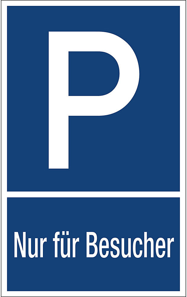 kaiserkraft Parkplatzkennzeichen, Kunststoff, P / Nur für Besucher, LxH 250 x 400 mm