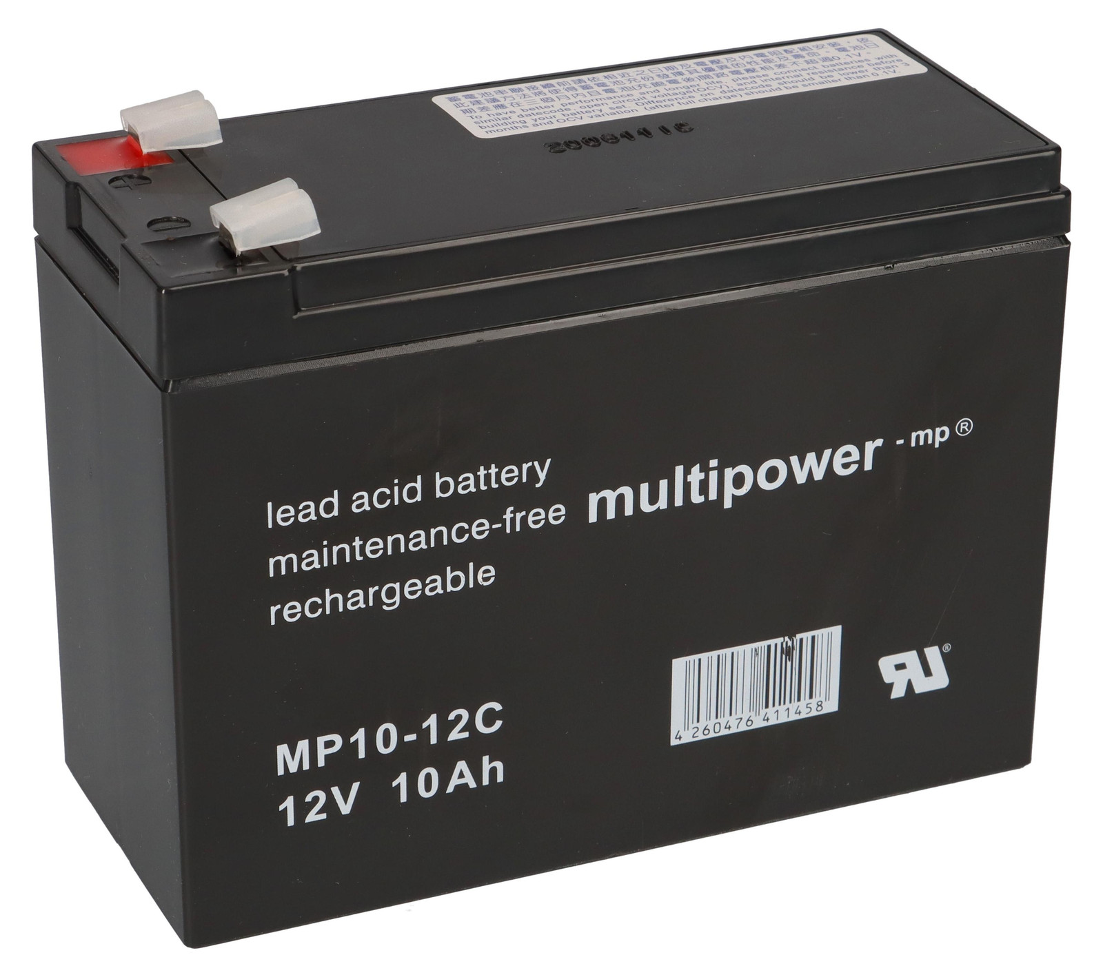 Multipower MP10-12C AGM-accu, 12V, 10Ah – M6