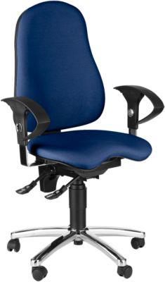 Topstar Bürostuhl SENSUM, Permanentkontakt, mit Armlehnen, Lendenwirbelstütze, 3D-Orthositz, blau
